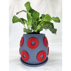 Phish Crimson Donut Handmade Planter, Flower Pot - 5" x 5" | Eco-Friendly PLA Pl